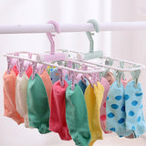 12 Clip Folding Drying Rack Underwear Socks Clip Multi-functional Clothes Rack Plastic Portable Cloth Drying Rack - WauwPauw