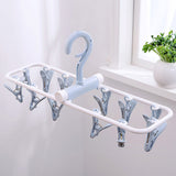 12 Clip Folding Drying Rack Underwear Socks Clip Multi-functional Clothes Rack Plastic Portable Cloth Drying Rack - WauwPauw