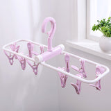 12 Clip Folding Drying Rack Underwear Socks Clip Multi-functional Clothes Rack Plastic Portable Cloth Drying Rack - WauwPauw